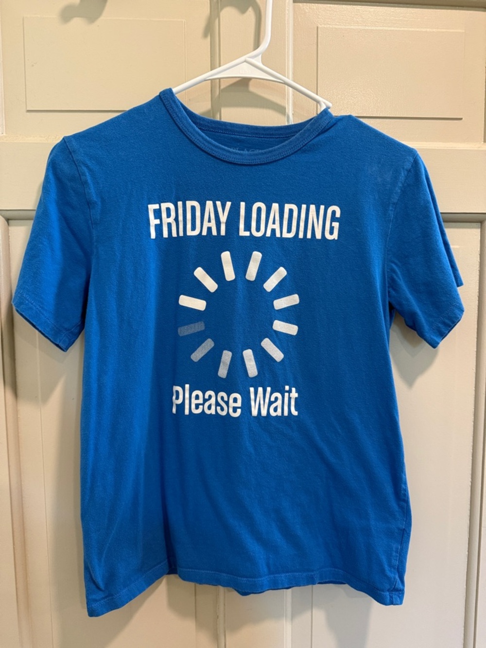 Children's Place Boys Blue "Friday Loading Please Wait" Graphic Tee Sz L (10/12)